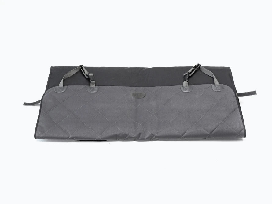 Car Dog Hammock Saver Gray in the Trunk