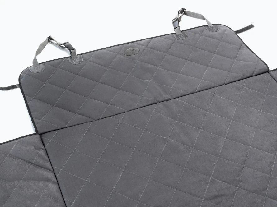Car Dog Hammock Saver Gray in the Trunk