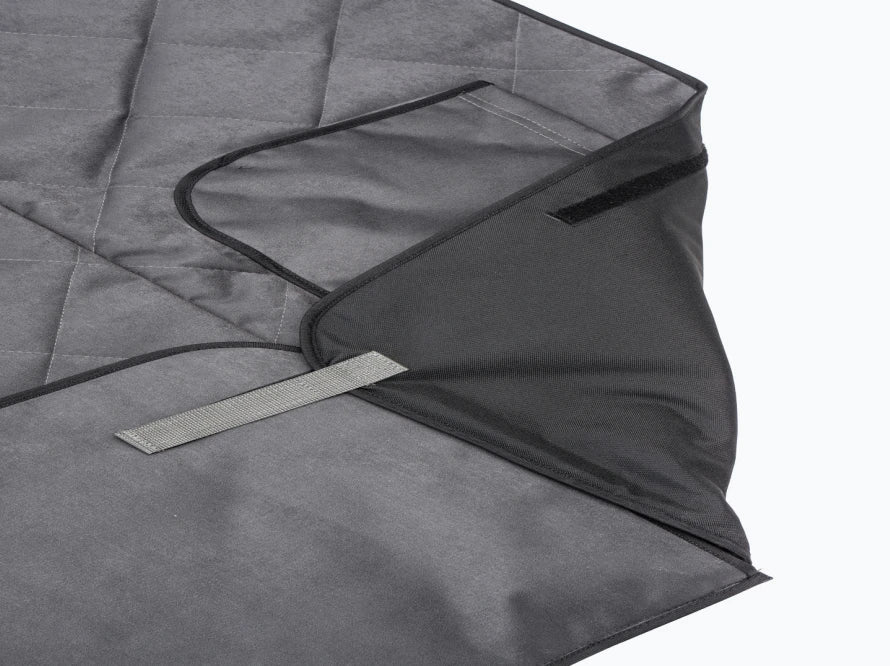 Car Dog Hammock Saver Gray in the Trunk