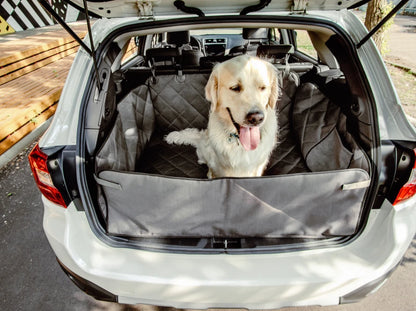 Car Dog Hammock Saver Brown in the Trunk