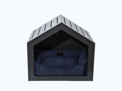 Hundehütte Shelter Grau + Velvet#Deep Ocean