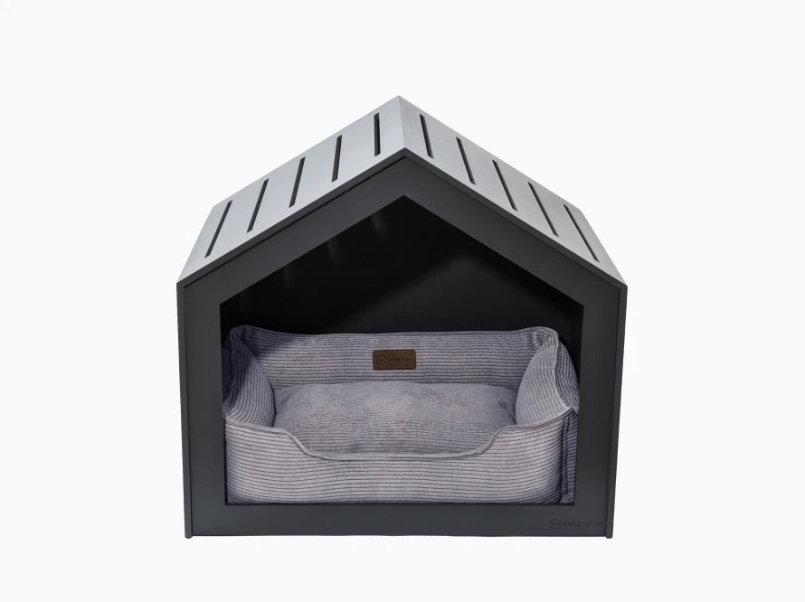 Hundehütte Shelter Grau + Velvet#Grau