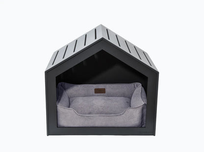 Hundehütte Shelter Grau + Velvet#Grau