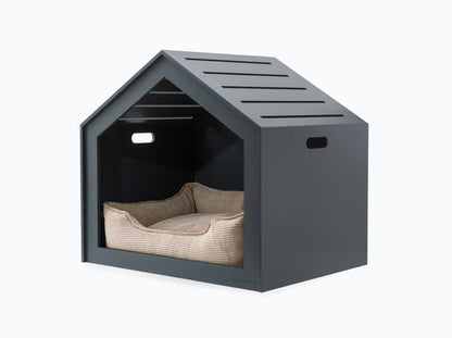 Hundehütte Shelter Grau + Velvet#Beige