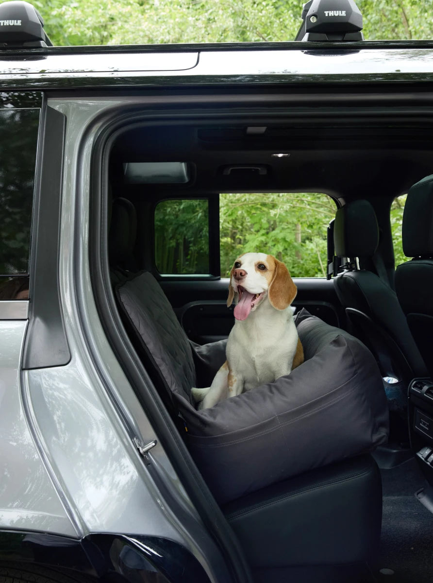 BUGGY MOKKO Car seat for dogs made of faux leather and furniture velour for miniature and small dogs / Dog carrier bag / Waterproof / Premium