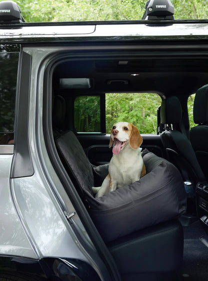 BUGGY MOKKO Car seat for dogs made of faux leather and furniture velour for miniature and small dogs / Dog carrier bag / Waterproof / Premium