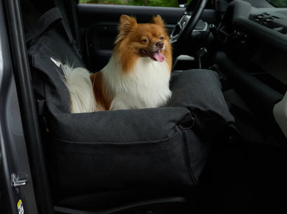 BUGGY MOKKO Car seat for dogs made of faux leather and furniture velour for miniature and small dogs / Dog carrier bag / Waterproof / Premium