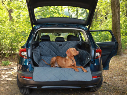 Car Dog Hammock Saver Brown in the Trunk
