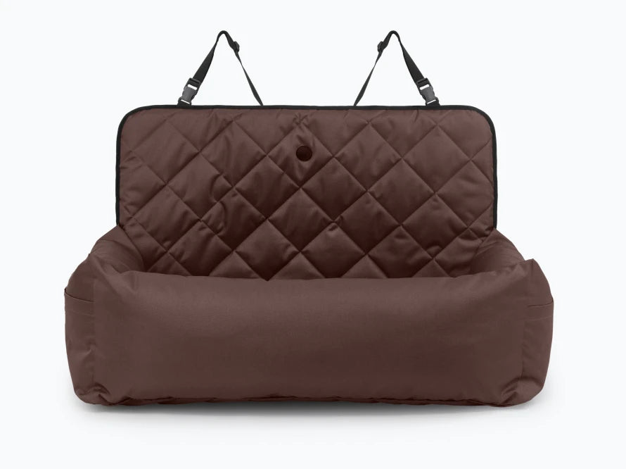 BUGGY MOKKO Car seat for dogs made of faux leather and furniture velour for miniature and small dogs / Dog carrier bag / Waterproof / Premium