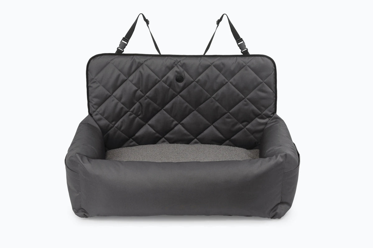 BUGGY MOKKO Car seat for dogs made of faux leather and furniture velour for miniature and small dogs / Dog carrier bag / Waterproof / Premium