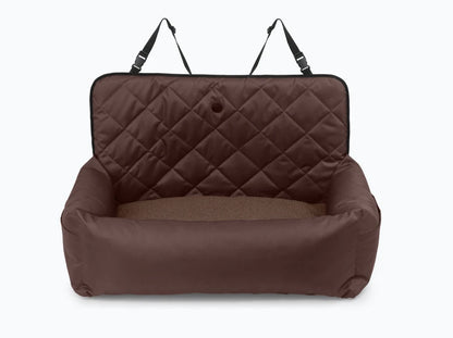 BUGGY MOKKO Car seat for dogs made of faux leather and furniture velour for miniature and small dogs / Dog carrier bag / Waterproof / Premium