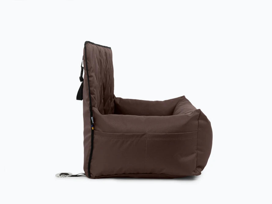 BUGGY MOKKO Car seat for dogs made of faux leather and furniture velour for miniature and small dogs / Dog carrier bag / Waterproof / Premium