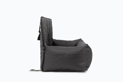 BUGGY MOKKO Car seat for dogs made of faux leather and furniture velour for miniature and small dogs / Dog carrier bag / Waterproof / Premium