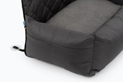 BUGGY MOKKO Car seat for dogs made of faux leather and furniture velour for miniature and small dogs / Dog carrier bag / Waterproof / Premium