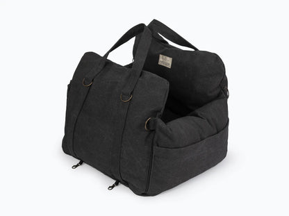 BUGGY MOKKO Car seat for dogs made of faux leather and furniture velour for miniature and small dogs / Dog carrier bag / Waterproof / Premium