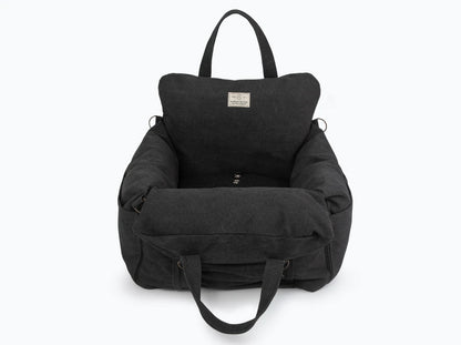 BUGGY MOKKO Car seat for dogs made of faux leather and furniture velour for miniature and small dogs / Dog carrier bag / Waterproof / Premium