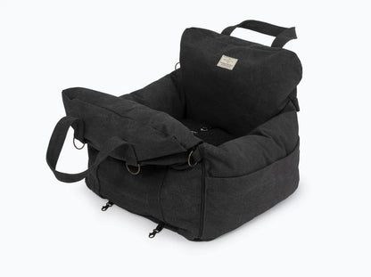 BUGGY MOKKO Car seat for dogs made of faux leather and furniture velour for miniature and small dogs / Dog carrier bag / Waterproof / Premium