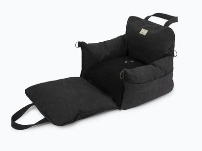 BUGGY MOKKO Car seat for dogs made of faux leather and furniture velour for miniature and small dogs / Dog carrier bag / Waterproof / Premium